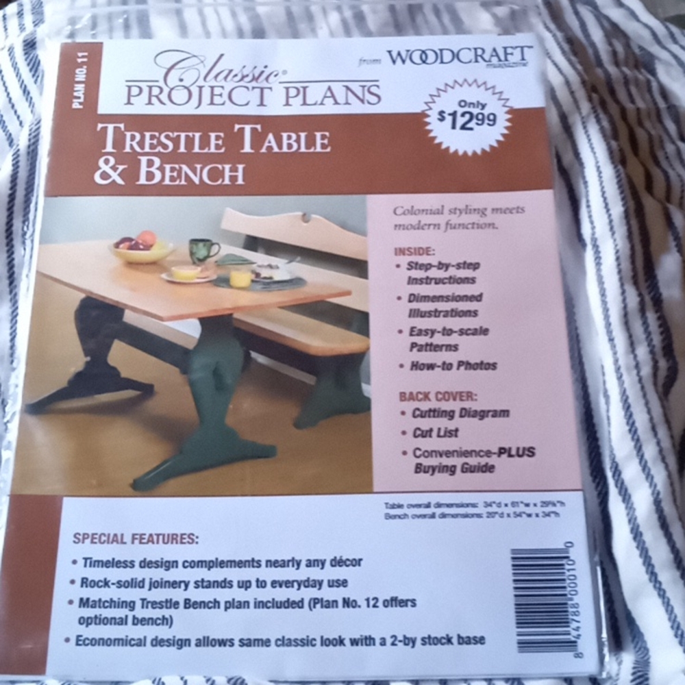 Trestle Table & Bench, New Pattern, by woodcraft,